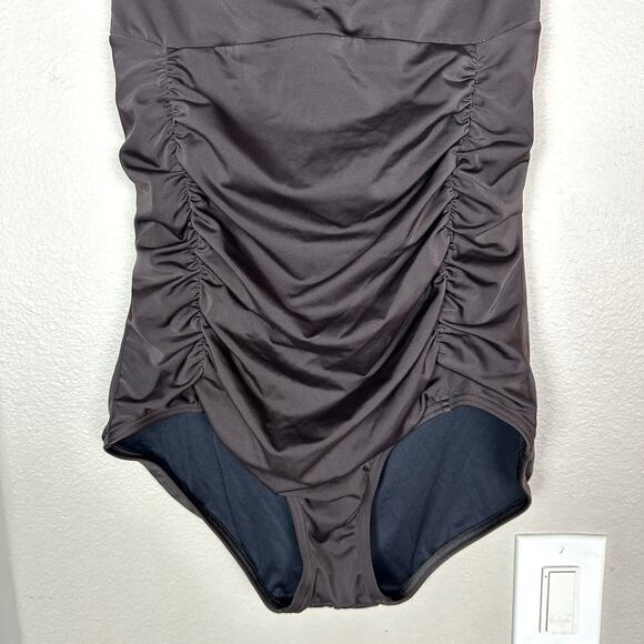 Land’s End Halter Swimsuit One-piece Brown Size 14 - Picture 4 of 6